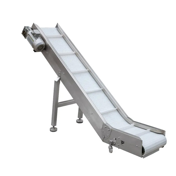 China Slat belt conveyor take off out put conveyor for finished packages Manufacturer and Supplier Zon Pack